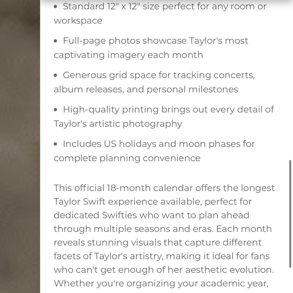 Taylor Swift 2026 Calender - Picture 6 of 16